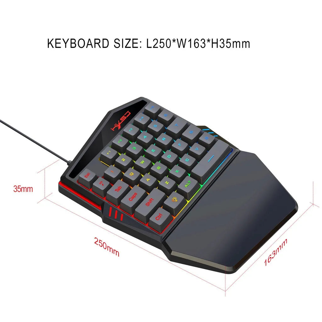 35 Keys Portable One-handed Keyboard & Mouse