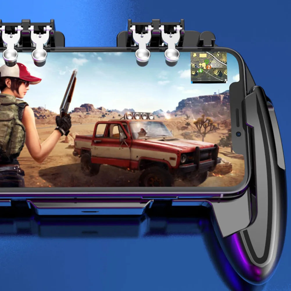 Six Finger Mobile Shooting Gamepad With Cooling Fan