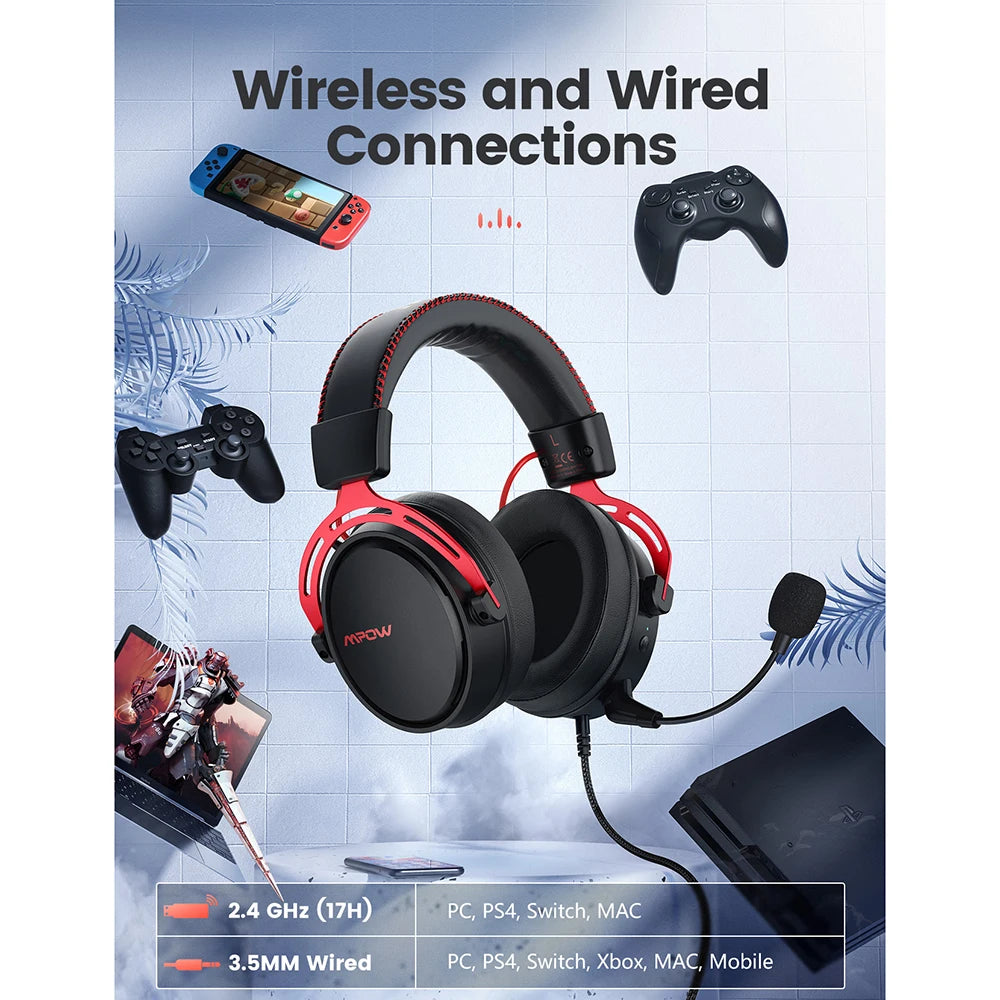 Wireless Gaming Headset for PS5/PS4/PC