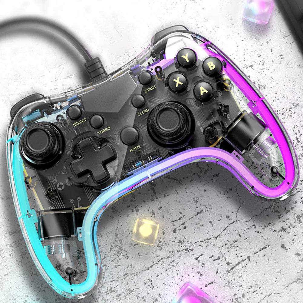 RGB Wired Gamepad with Turbo Function