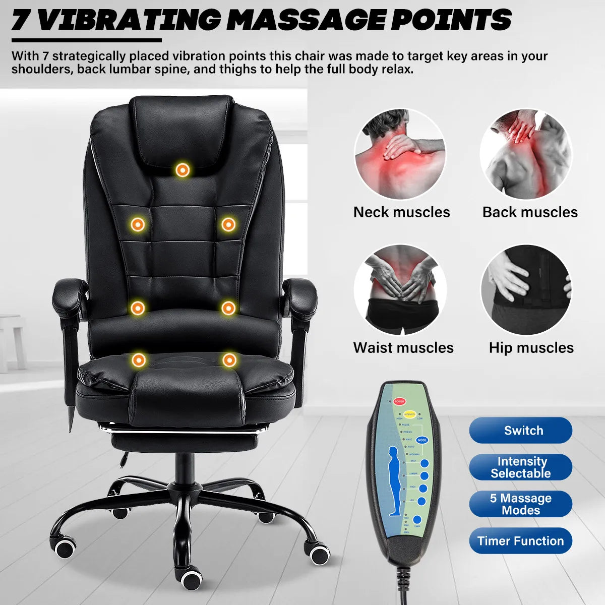 Ergonomic Massager Gaming Chair