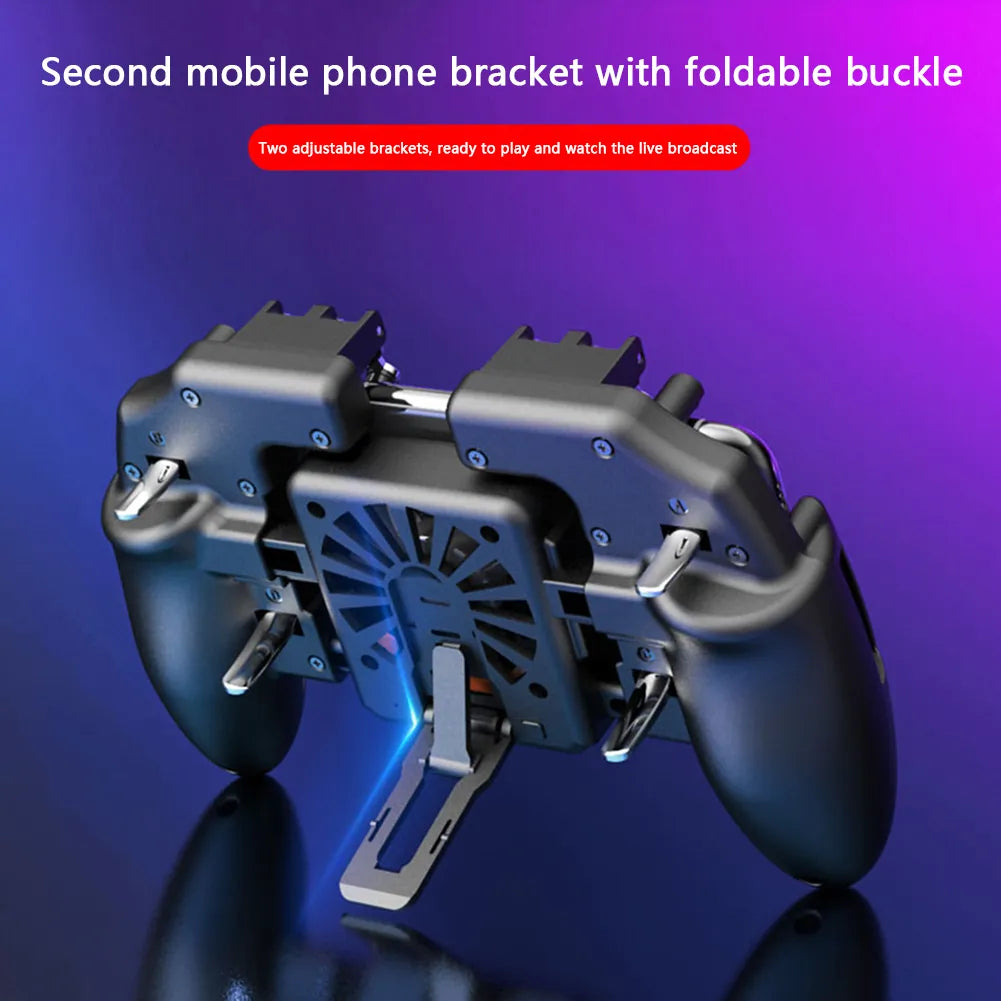 Six Finger Mobile Shooting Gamepad With Cooling Fan
